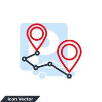 Ilustración de vector de logotipo de icono de seguimiento gps. plantilla de símbolo de seguimiento para la colección de diseño gráfico y web