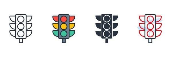 traffic light icon logo vector illustration. traffic light symbol template for graphic and web design collection