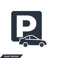 ilustración de vector de logotipo de icono de estacionamiento. plantilla de símbolo de estacionamiento de automóviles para la colección de diseño gráfico y web