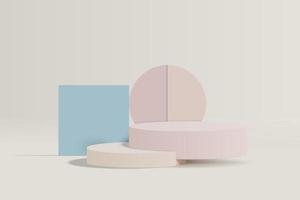 3D podium background with geometric pastel color. vector