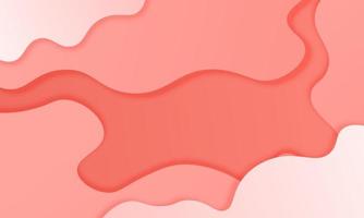 Abstract red gradient wave in paper style background. vector