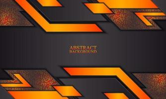 Abstract technology background with black and orange stripes. vector