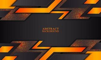 Abstract technology background with black and orange stripes. vector