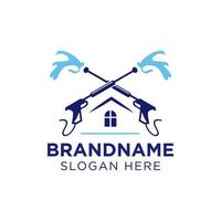 Professional pressure washing house logo design vector