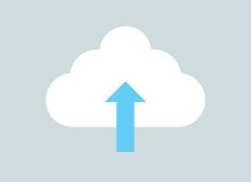 Cloud uploading and datacenter flat vector illustration.