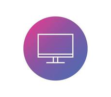 Monitor and screen flat vector illustration.