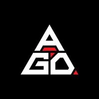 AGO triangle letter logo design with triangle shape. AGO triangle logo design monogram. AGO triangle vector logo template with red color. AGO triangular logo Simple, Elegant, and Luxurious Logo.