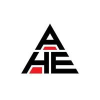 ahe diseño de logotipo de letra triangular con forma de triángulo. ahe monograma de diseño de logotipo de triángulo. ahe plantilla de logotipo de vector de triángulo con color rojo. ahe logo triangular logo simple, elegante y lujoso.