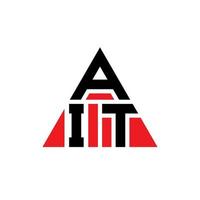 AIT triangle letter logo design with triangle shape. AIT triangle logo design monogram. AIT triangle vector logo template with red color. AIT triangular logo Simple, Elegant, and Luxurious Logo.