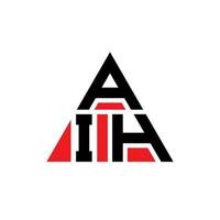 diseño de logotipo de letra triangular aih con forma de triángulo. monograma de diseño de logotipo de triángulo aih. plantilla de logotipo de vector de triángulo aih con color rojo. logotipo triangular aih logotipo simple, elegante y lujoso.