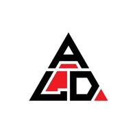 ALD triangle letter logo design with triangle shape. ALD triangle logo design monogram. ALD triangle vector logo template with red color. ALD triangular logo Simple, Elegant, and Luxurious Logo.