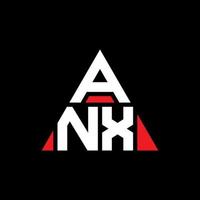 diseño de logotipo de letra de triángulo anx con forma de triángulo. monograma de diseño de logotipo de triángulo anx. anx triángulo vector logo plantilla con color rojo. anx logo triangular logo simple, elegante y lujoso.