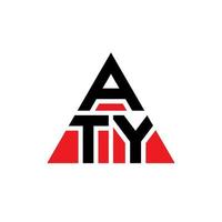 aty diseño de logotipo de letra triangular con forma de triángulo. monograma de diseño de logotipo de triángulo aty. plantilla de logotipo de vector de triángulo aty con color rojo. logotipo triangular aty logotipo simple, elegante y lujoso.