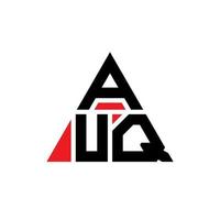 AUQ triangle letter logo design with triangle shape. AUQ triangle logo design monogram. AUQ triangle vector logo template with red color. AUQ triangular logo Simple, Elegant, and Luxurious Logo.