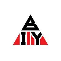BIY triangle letter logo design with triangle shape. BIY triangle logo design monogram. BIY triangle vector logo template with red color. BIY triangular logo Simple, Elegant, and Luxurious Logo.