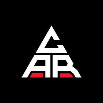 CAR triangle letter logo design with triangle shape. CAR triangle logo design monogram. CAR triangle vector logo template with red color. CAR triangular logo Simple, Elegant, and Luxurious Logo.