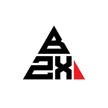 BZX triangle letter logo design with triangle shape. BZX triangle logo design monogram. BZX triangle vector logo template with red color. BZX triangular logo Simple, Elegant, and Luxurious Logo.