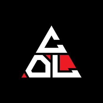 COL triangle letter logo design with triangle shape. COL triangle logo design monogram. COL triangle vector logo template with red color. COL triangular logo Simple, Elegant, and Luxurious Logo.
