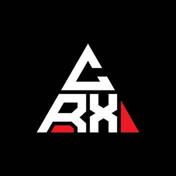 CRX triangle letter logo design with triangle shape. CRX triangle logo design monogram. CRX triangle vector logo template with red color. CRX triangular logo Simple, Elegant, and Luxurious Logo.