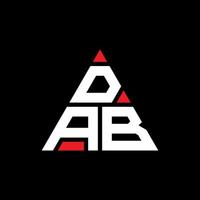 DAB triangle letter logo design with triangle shape. DAB triangle logo design monogram. DAB triangle vector logo template with red color. DAB triangular logo Simple, Elegant, and Luxurious Logo.