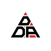 DDA triangle letter logo design with triangle shape. DDA triangle logo design monogram. DDA triangle vector logo template with red color. DDA triangular logo Simple, Elegant, and Luxurious Logo.