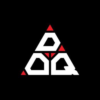 DOQ triangle letter logo design with triangle shape. DOQ triangle logo design monogram. DOQ triangle vector logo template with red color. DOQ triangular logo Simple, Elegant, and Luxurious Logo.