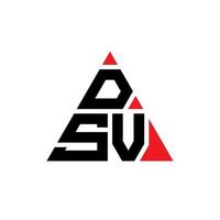 Diseño de logotipo de letra triangular dsv con forma de triángulo. monograma de diseño de logotipo de triángulo dsv. plantilla de logotipo de vector de triángulo dsv con color rojo. logotipo triangular dsv logotipo simple, elegante y lujoso.