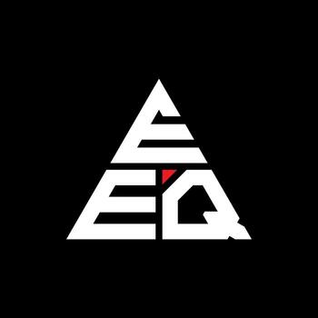 EEQ triangle letter logo design with triangle shape. EEQ triangle logo design monogram. EEQ triangle vector logo template with red color. EEQ triangular logo Simple, Elegant, and Luxurious Logo.