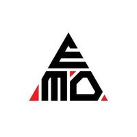 EMO triangle letter logo design with triangle shape. EMO triangle logo design monogram. EMO triangle vector logo template with red color. EMO triangular logo Simple, Elegant, and Luxurious Logo.