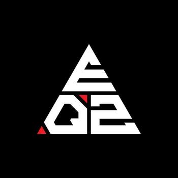 EQZ triangle letter logo design with triangle shape. EQZ triangle logo design monogram. EQZ triangle vector logo template with red color. EQZ triangular logo Simple, Elegant, and Luxurious Logo.