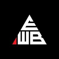 diseño de logotipo de letra triangular ewb con forma de triángulo. monograma de diseño de logotipo de triángulo ewb. plantilla de logotipo de vector de triángulo ewb con color rojo. logotipo triangular ewb logotipo simple, elegante y lujoso.