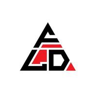 diseño de logotipo de letra de triángulo fld con forma de triángulo. monograma de diseño de logotipo de triángulo fld. plantilla de logotipo de vector de triángulo fld con color rojo. logo triangular fld logo simple, elegante y lujoso.
