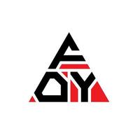 diseño de logotipo de letra triangular foy con forma de triángulo. monograma de diseño de logotipo de triángulo foy. plantilla de logotipo de vector de triángulo foy con color rojo. logotipo triangular foy logotipo simple, elegante y lujoso.