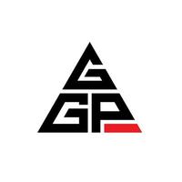 Diseño de logotipo de letra triangular ggp con forma de triángulo. monograma de diseño de logotipo de triángulo ggp. plantilla de logotipo de vector de triángulo ggp con color rojo. logo triangular ggp logo simple, elegante y lujoso.