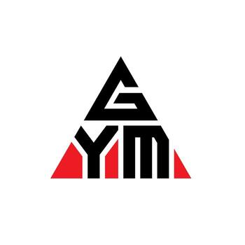 GYM triangle letter logo design with triangle shape. GYM triangle logo design monogram. GYM triangle vector logo template with red color. GYM triangular logo Simple, Elegant, and Luxurious Logo.