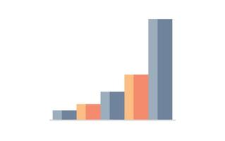 Column chart and business finance statistic analyzing graph concept flat vector illustration.