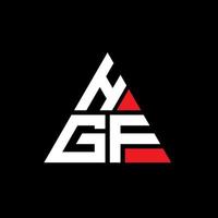 HGF triangle letter logo design with triangle shape. HGF triangle logo design monogram. HGF triangle vector logo template with red color. HGF triangular logo Simple, Elegant, and Luxurious Logo.