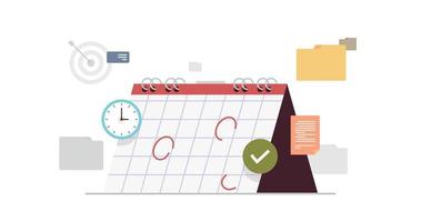 Planning day scheduling appointment agenda and meeting plan time management concept flat vector illustration.