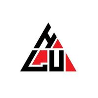 HLU triangle letter logo design with triangle shape. HLU triangle logo design monogram. HLU triangle vector logo template with red color. HLU triangular logo Simple, Elegant, and Luxurious Logo.