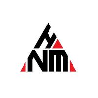 diseño de logotipo de letra triangular hnm con forma de triángulo. monograma de diseño de logotipo de triángulo hnm. plantilla de logotipo de vector de triángulo hnm con color rojo. logotipo triangular hnm logotipo simple, elegante y lujoso.