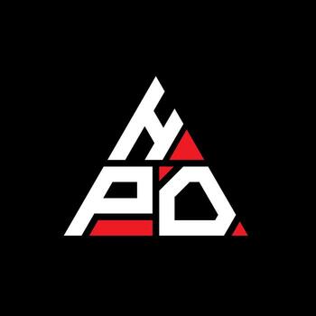 HPO triangle letter logo design with triangle shape. HPO triangle logo design monogram. HPO triangle vector logo template with red color. HPO triangular logo Simple, Elegant, and Luxurious Logo.