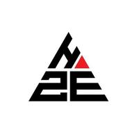 HZE triangle letter logo design with triangle shape. HZE triangle logo design monogram. HZE triangle vector logo template with red color. HZE triangular logo Simple, Elegant, and Luxurious Logo.