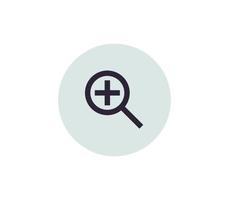 Magnifying glass and search icon flat vector illustration.