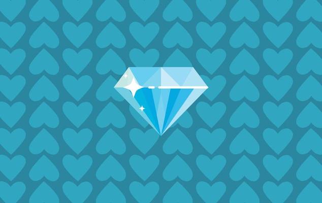 Flat syle diamond and crystal wealth flat vector illustration.