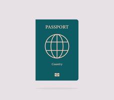 International passport and on white background flat vector illustration.
