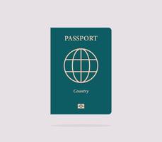 International passport and on white background flat vector illustration.