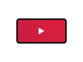 Responsive design play button and video interface on smart devices flat vector illustration.