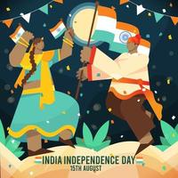 pareja celebrando el día de la independencia de india vector