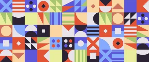 Geometric background and simple geometric shapes flat illustration. vector