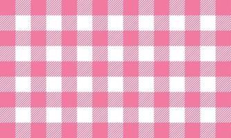 Red white gingham pattern and fabric vintage design flat vector illustration.